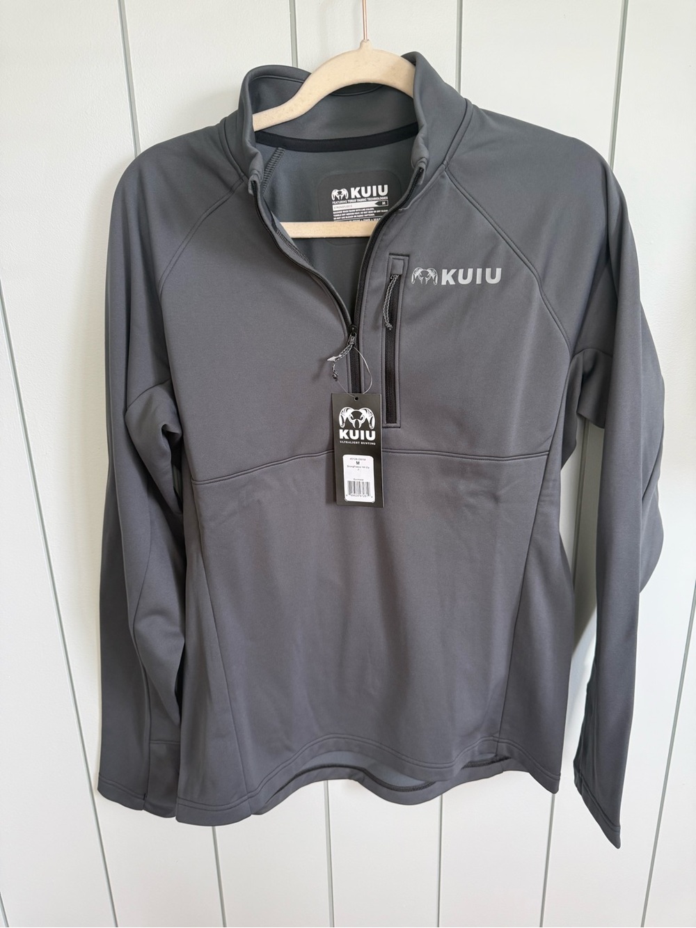 New KUIU Strongfleece 190 Gray Quarter-Zip Pull-Over Size M